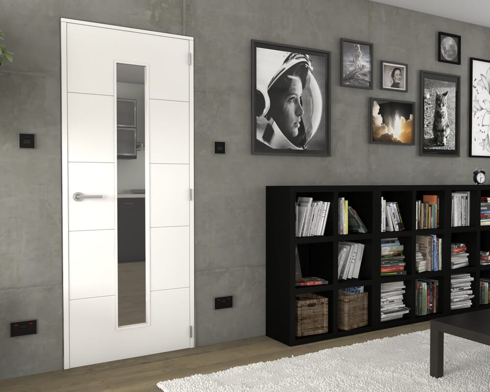 1981 x 838 x 35mm (33") Orta 1L Clear Glazed White Prefinished Internal Doors