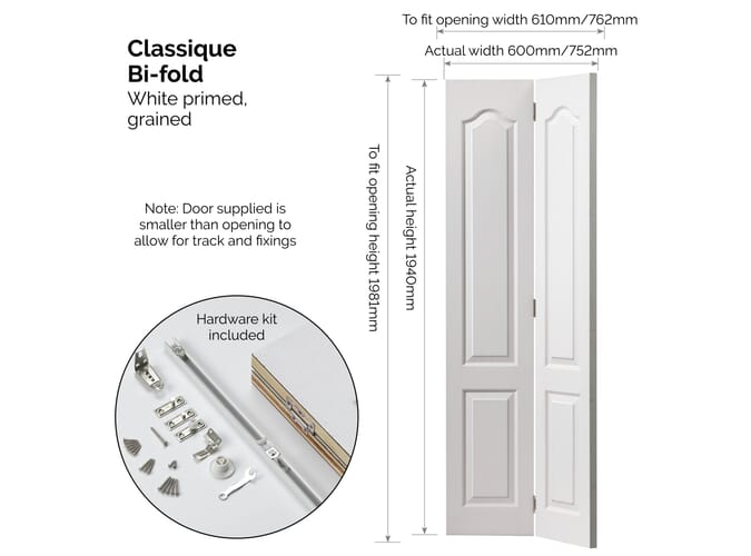 White Grained Classique Bi-Fold 