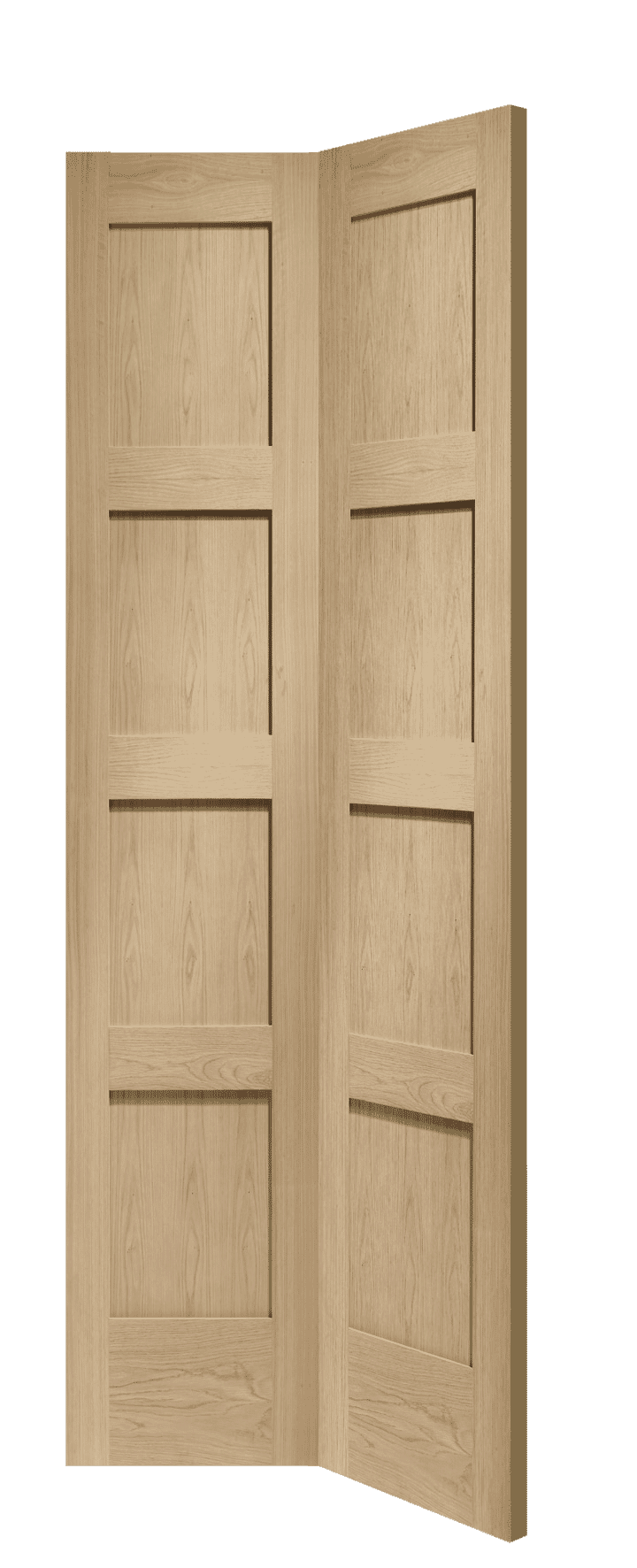 1981 x 762 x 35mm Shaker 4 Panel Oak Bi-Fold Internal Doors (OBFSHA30 ...