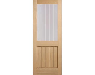 Mexicano Oak Half Light - Clear with Frosted Lines Internal Doors by LPD