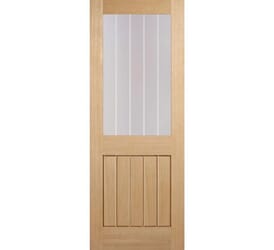 Mexicano Oak Half Light - Clear with Frosted Lines Prefinished Internal Doors by LPD