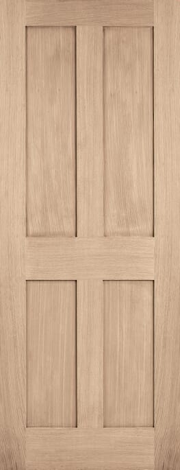 London Oak 4 Panel Prefinished Internal Door Set