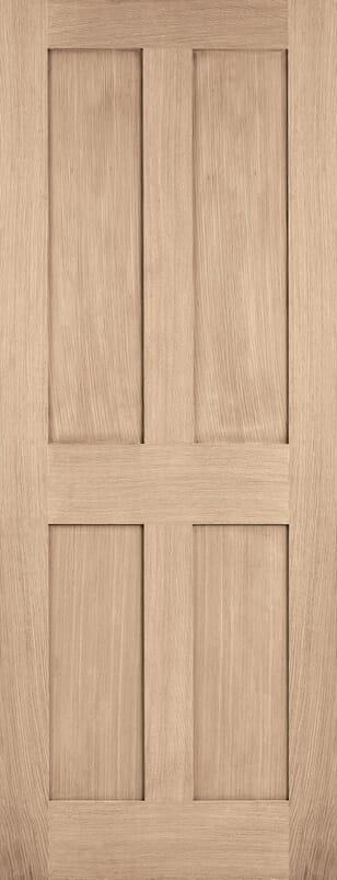 London Oak 4 Panel Prefinished Internal Door Set