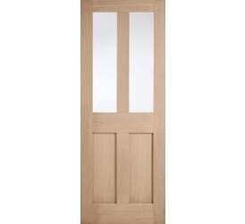 London Oak - Clear Glass Prefinished Internal Doors