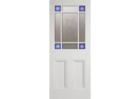 2032 x 813 x 35mm Downham White - Decorative Glass Internal Doors