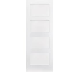 White Primed Shaker 4 Panel Internal Doors