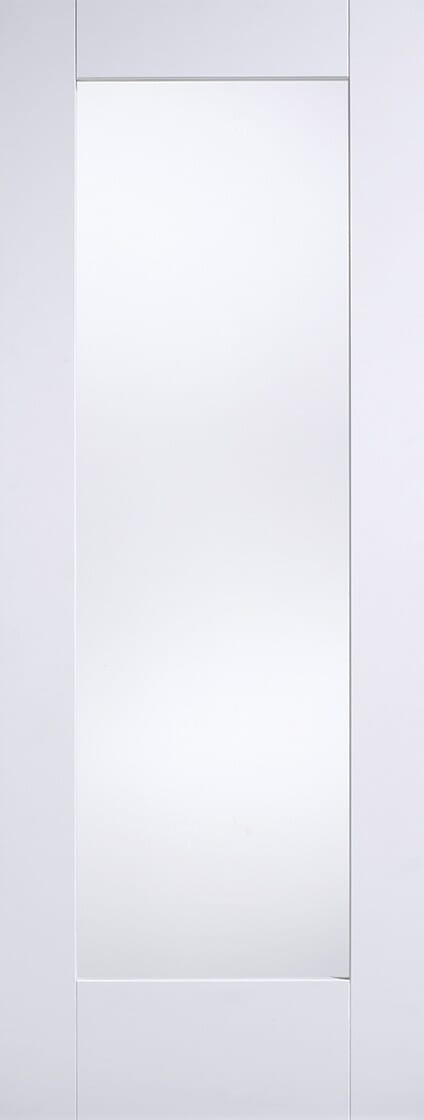 White Primed Shaker 1 Light - Clear Glass Internal Doors