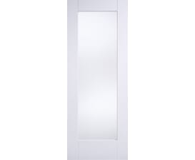 White Primed Shaker 1 Light - Clear Glass Internal Doors