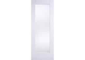 1981 x 457 x 35mm White Primed Shaker 1 Light - Clear Glass Internal Doors