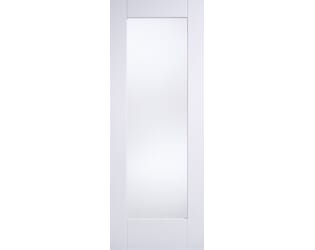 White Primed Shaker 1 Light - Frosted Glass Internal Doors