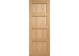 2040 x 626 x 40mm Oak Unfinished Shaker 4 Panel Internal Doors