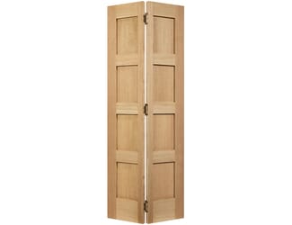 Oak Unfinished Shaker 4 Panel Internal Folding Doors