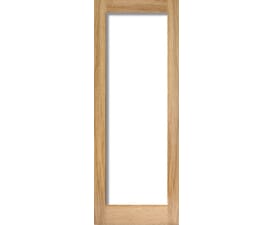 Oak Unfinished Shaker 1 Light - Clear Glass Internal Doors
