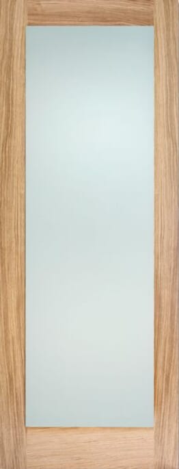Pattern 10 Oak Frosted Glass Internal Door Set