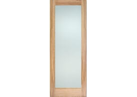 2040 x 726 x 40mm Oak Unfinished Shaker 1 Light - Frosted Glass Internal Doors