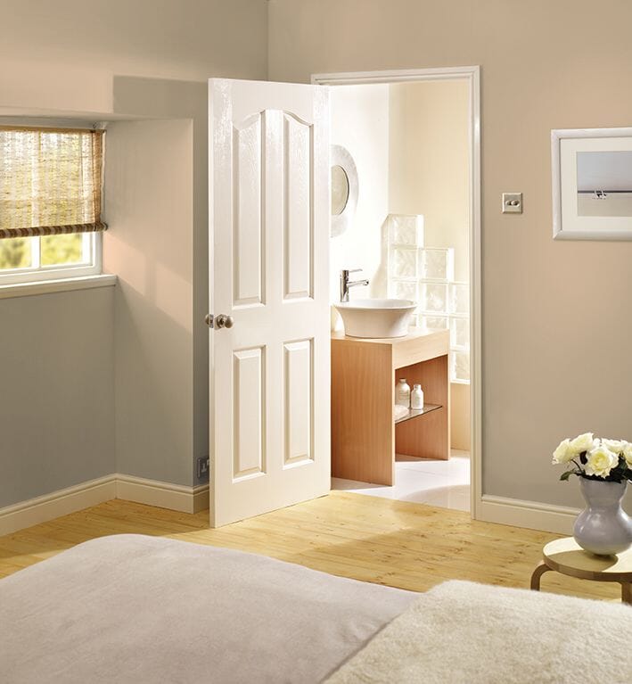 1981 x 838 x 35mm Mayfair 4P White Moulded Internal Doors at Vibrant Doors