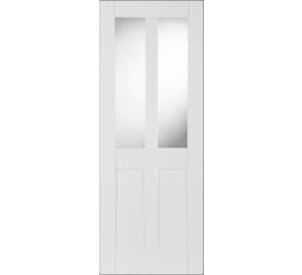 White Victorian Style 4 Panel Clear Glass Internal Doors by PM Mendes
