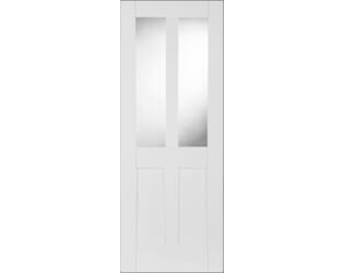 White Victorian Style 4 Panel Clear Glass Internal Doors by PM Mendes