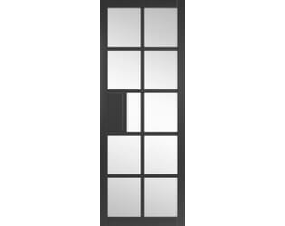 Plaza Black Clear Glazed Internal Doors