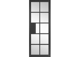 686x1981x35mm (27") Plaza Black Clear Glazed Internal Doors