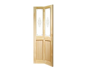 Victorian 4 Panel Clear Pine Internal Folding Doors - Campion Glass