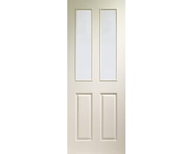 White Moulded Victorian 4 Panel Clear Glazed Internal Doors