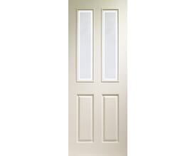 White Moulded Victorian 4 Panel with Forbes Glass Internal Doors
