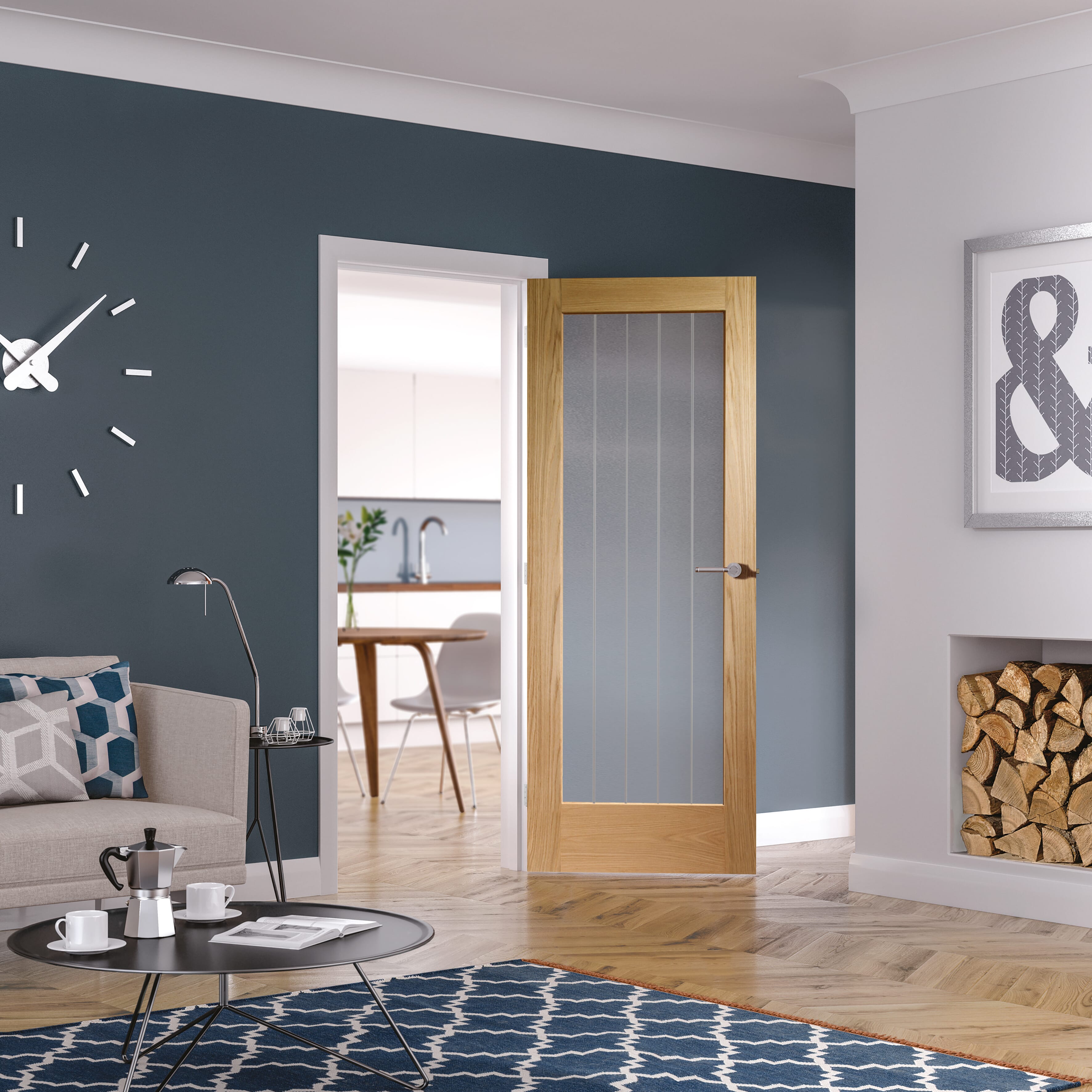 2040 x 726 x 40mm Suffolk Pattern 10 Oak Internal Doors at Express