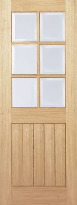 Mexicano Oak 6L Clear Glass Internal Door Set by LPD