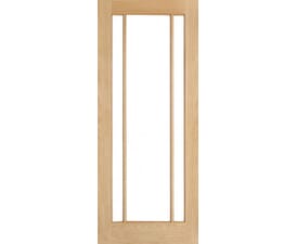 Lincoln Clear Glazed Unfinished Oak Internal Doors by LPD