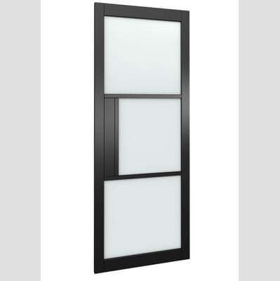 Frosted Glass Interior Door Qohoio Interior Door Slim Black 93x201.5