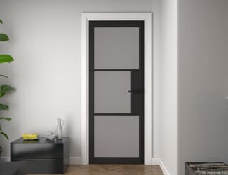 Heritage Black Frosted Glass Internal Doors