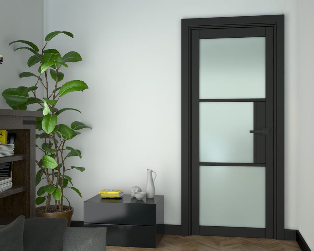 1981 x 762 x 35mm (30") Heritage Black Frosted Glass - Prefinished Internal Doors