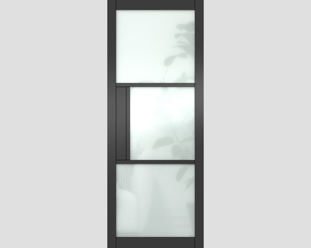 1981 x 762 x 35mm (30") Heritage Black Frosted Glass - Prefinished Internal Doors