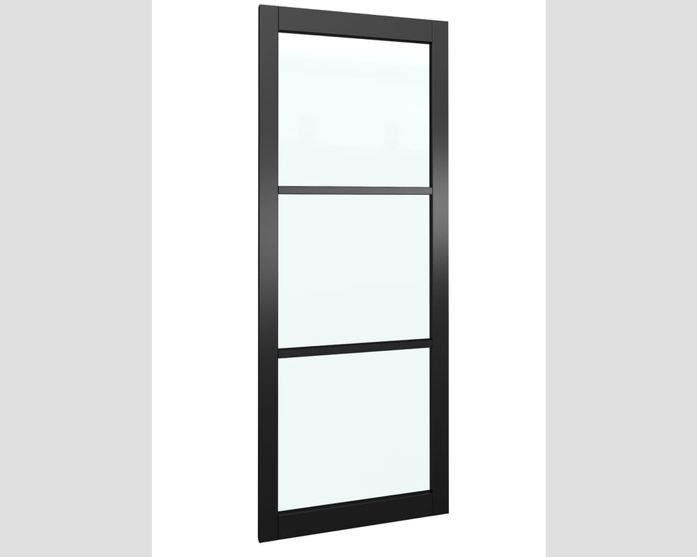 1981 x 610 x 35mm (24") Heritage Slim Profile Black Clear Glazed - Prefinished Internal Doors
