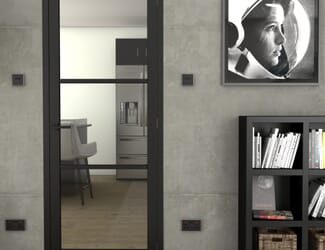 Heritage Slim Profile Black Clear Glazed - Prefinished Internal Doors
