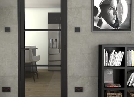 Heritage Slim Profile Black Clear Glazed - Prefinished Internal Doors