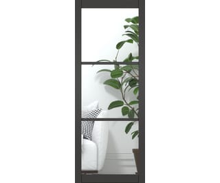 Heritage Slim Profile Black Clear Glazed - Prefinished Internal Doors