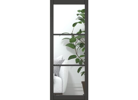 Heritage Slim Profile Black Clear Glazed Internal Doors
