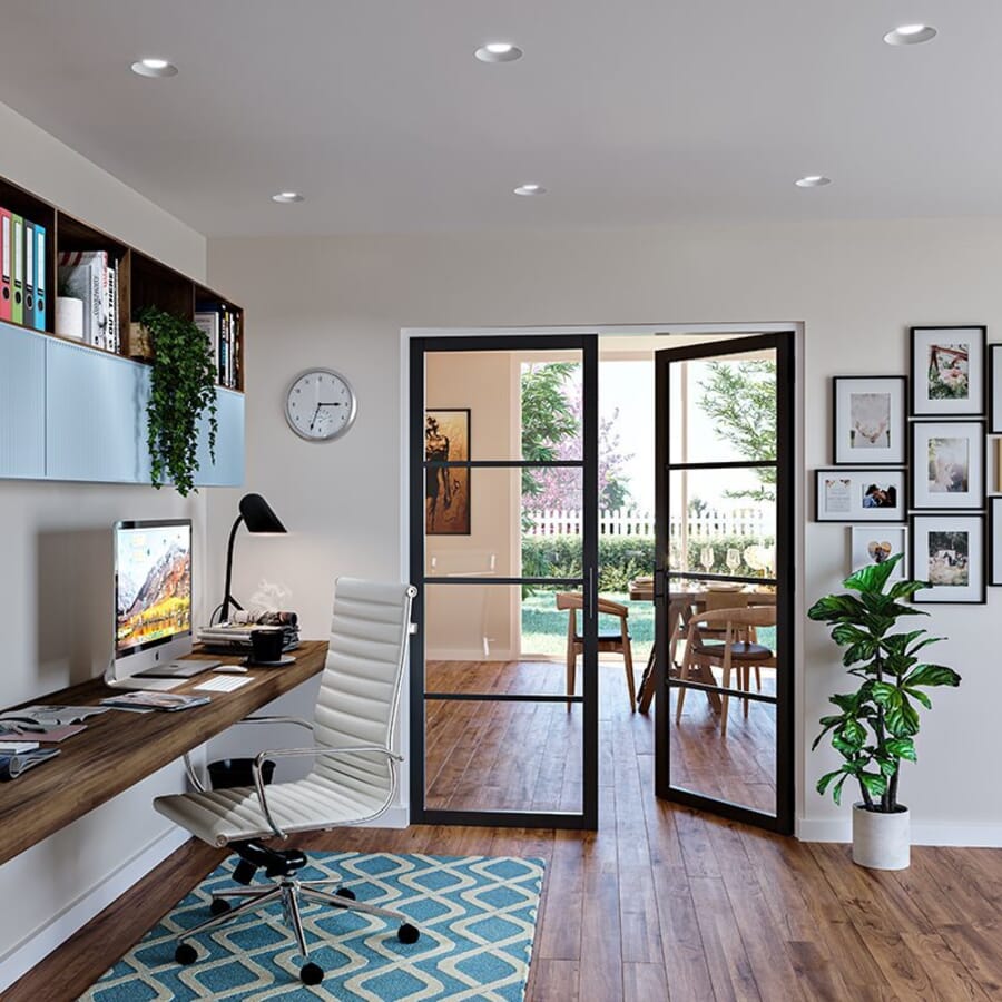 Kensington Black 4L Glazed Door