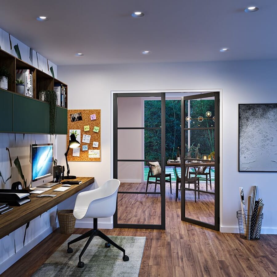 Kensington Black 4L Glazed Door