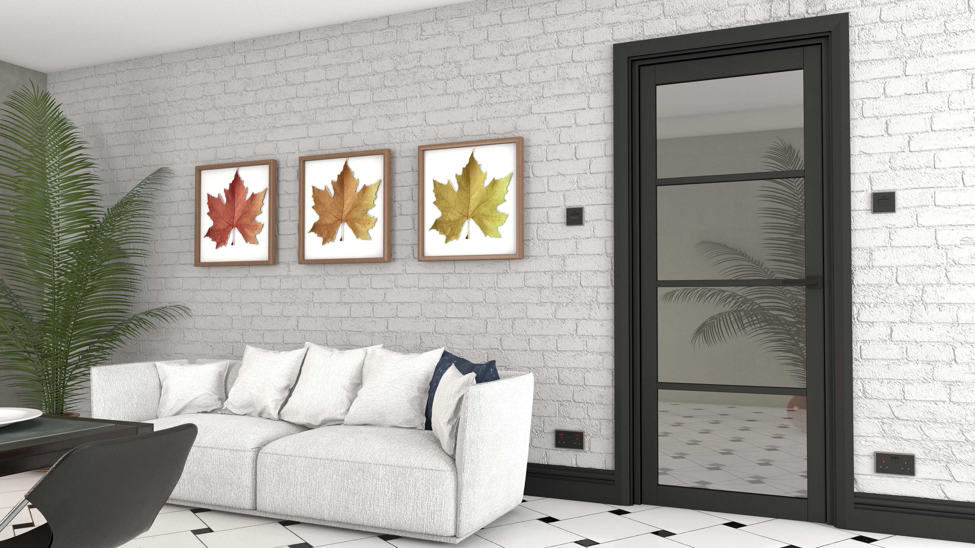 Kensington Black 4L Glazed Internal Doors