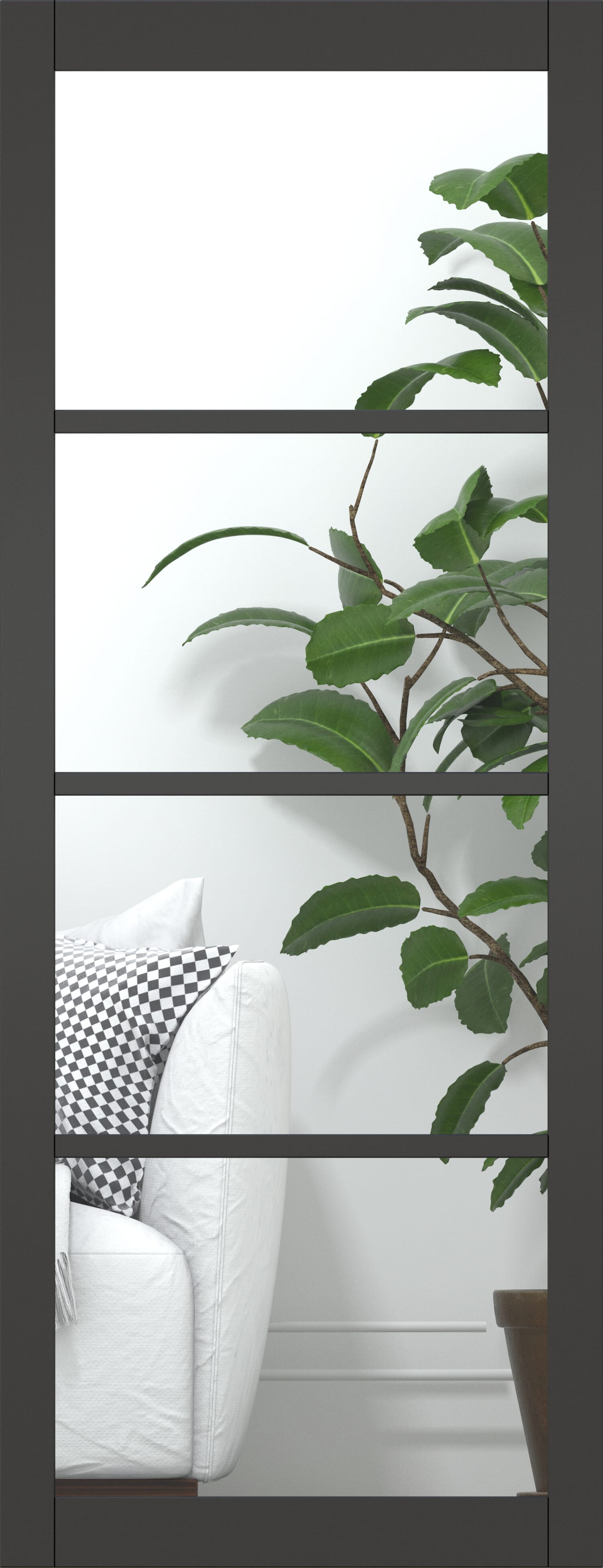 Kensington Black 4L Glazed Internal Doors