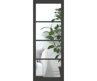 Kensington Black 4L Glazed Prefinished Internal Doors