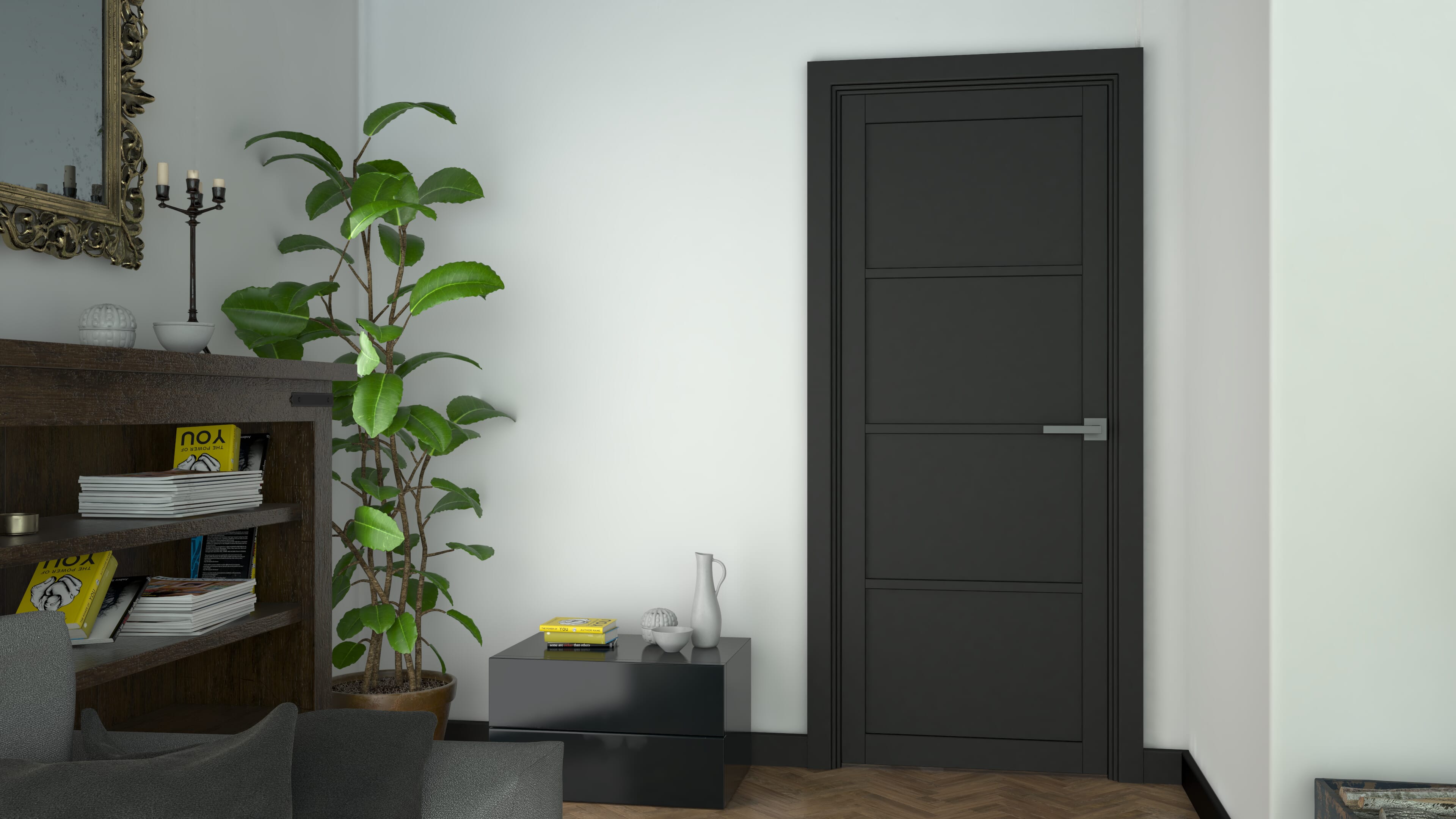 black interior house doors