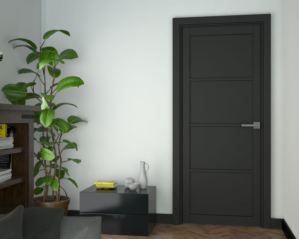 1981 x 762 x 44mm Kensington Black 4 Panel Prefinished Internal Doors