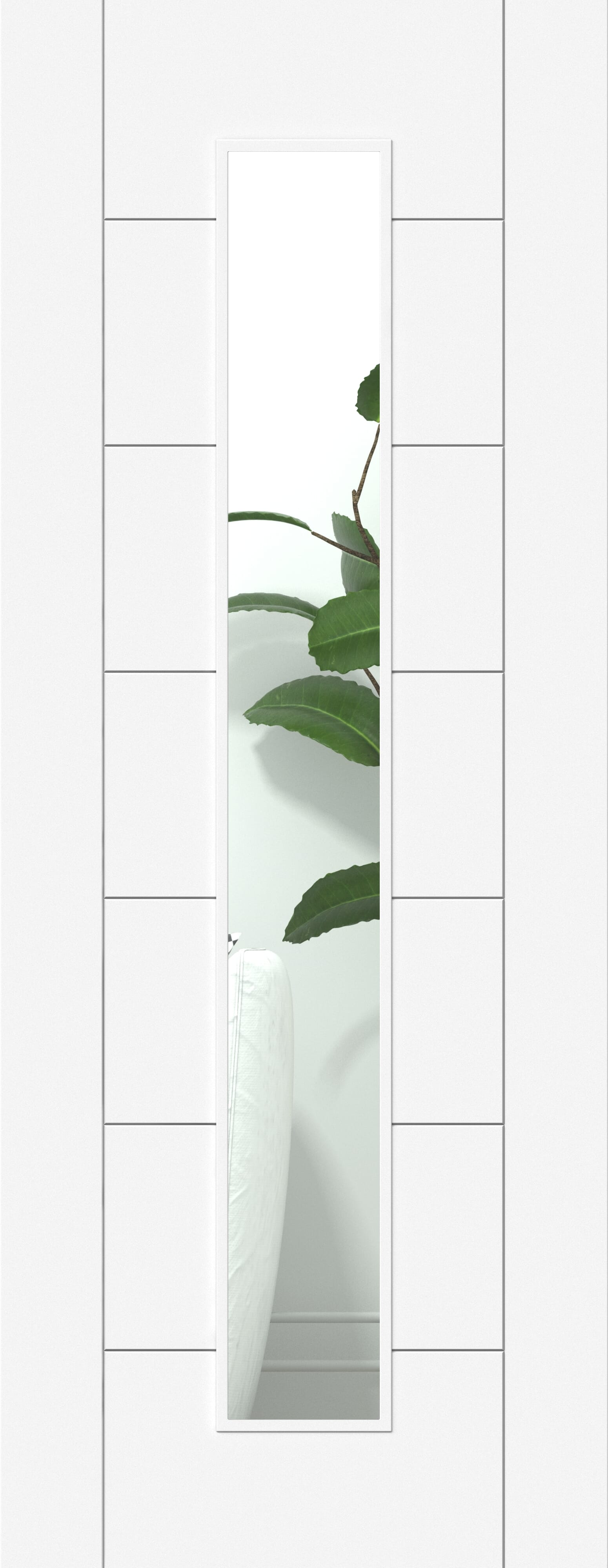 Modern 7 Panel White Clear Glazed Internal Doors