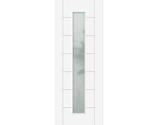Modern 7 Panel White Frosted Glazed Internal Doors