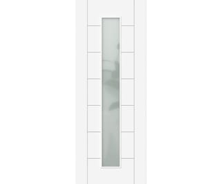 Modern 7 Panel White Frosted Glazed Prefinished Internal Doors
