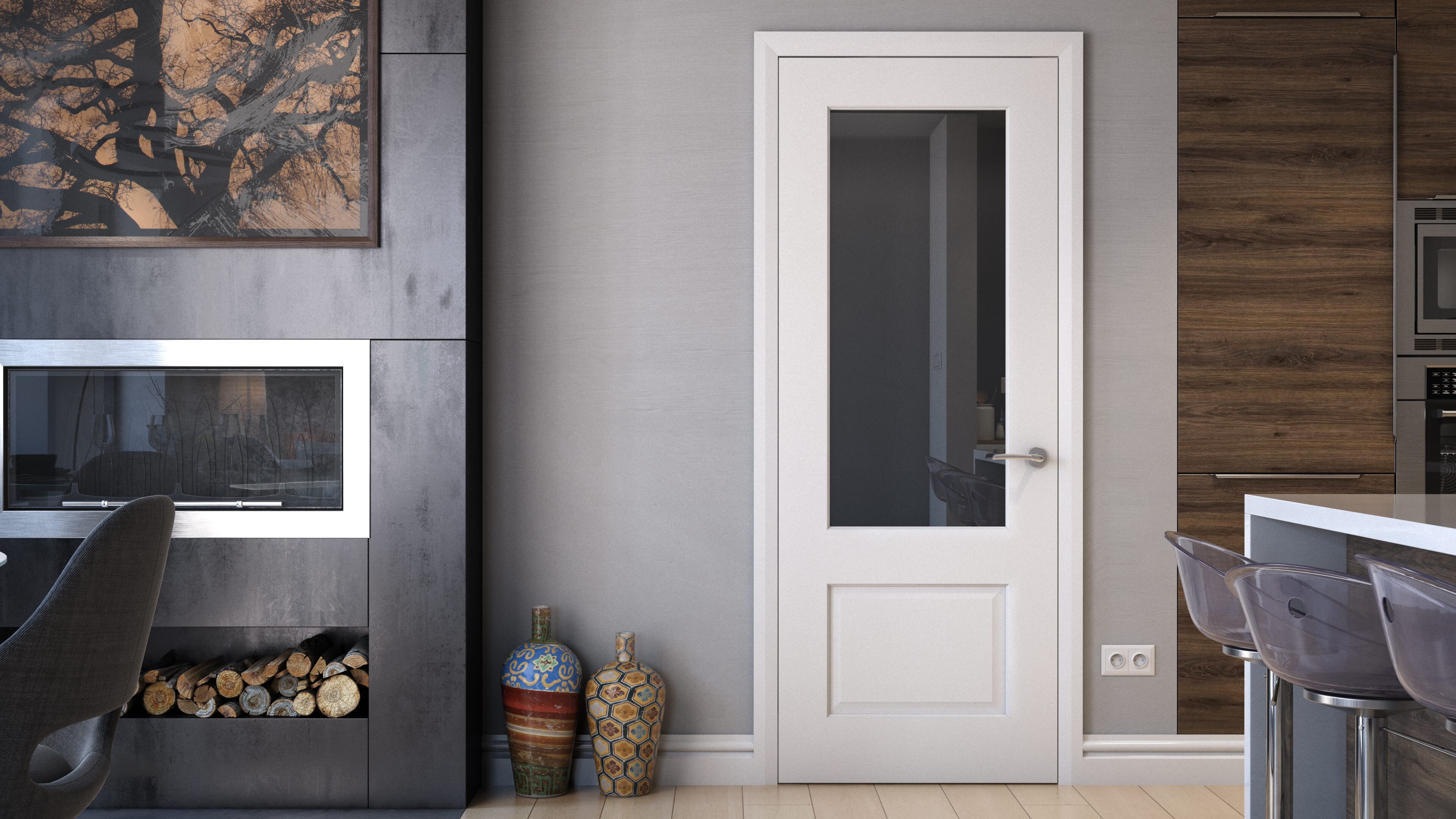 1981 x 762 x 35mm Grange 2 Panel White Clear Glazed Internal Doors